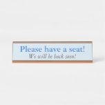 [ Thumbnail: Traditional "Please Have a Seat!" Desk Name Plate ]