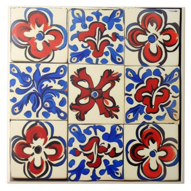 Traditional Portuguese Art Ceramic Tile (Front)