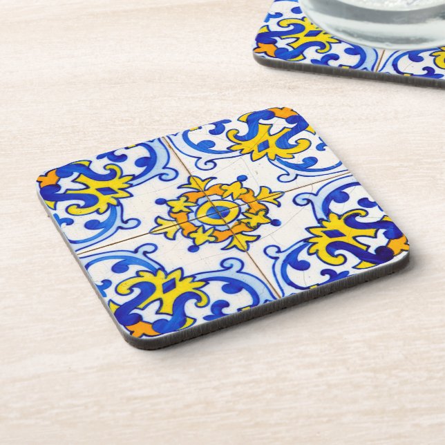 Traditional Portuguese Azulejo tile Coaster (Left Side)