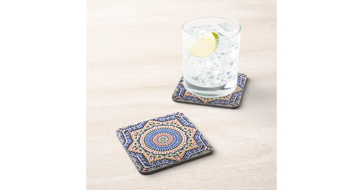 Traditional Portuguese Azulejo Tile Pattern Beverage Coaster Zazzle