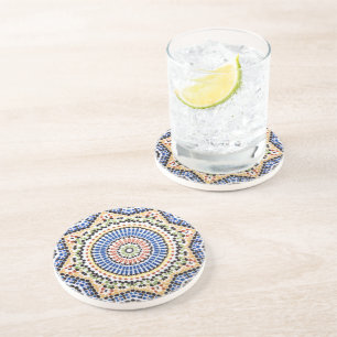 Traditional Portuguese Azulejo Tile Pattern Drink Coaster