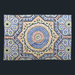 Traditional Portuguese Azulejo Tile Pattern Towel<br><div class="desc">Beautiful and Rare Azulejo Tile Pattern in Colors of Blue,  Orange,  Maroon,  Bronze,  Mint and Yellow Kitchen Towels. Image was edited and applied on this item by riverme*.</div>