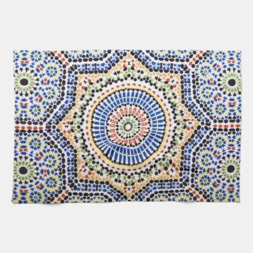 Traditional Portuguese Azulejo Tile Pattern Towel
