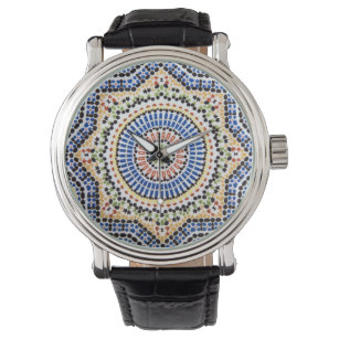 Traditional Portuguese Azulejo Tile Pattern Watch