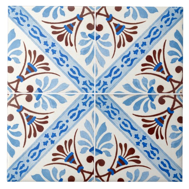 Traditional Portuguese glazed  Ceramic Tile (Front)