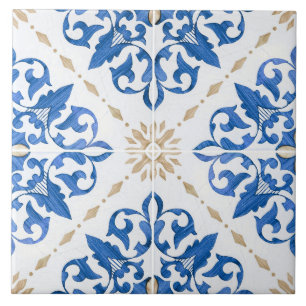 Traditional Portuguese glazed Ceramic Tile