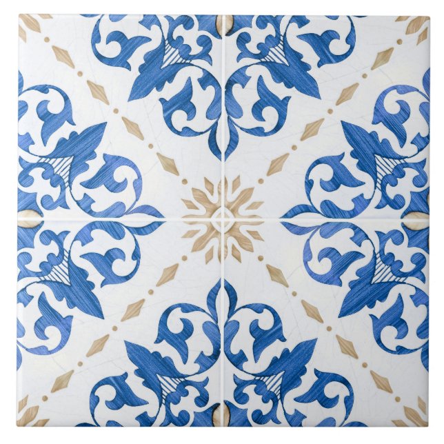 Traditional Portuguese glazed  Ceramic Tile (Front)