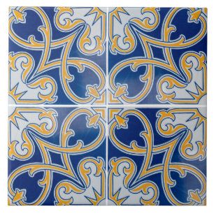 Traditional Portuguese glazed Ceramic Tile