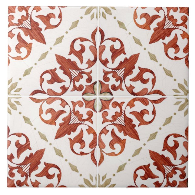 Traditional Portuguese glazed  Ceramic Tile (Front)