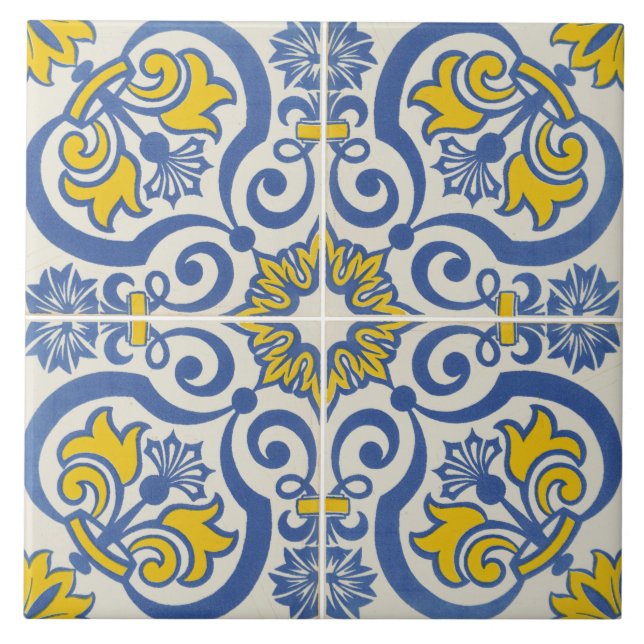 Traditional Portuguese glazed  Ceramic Tile (Front)