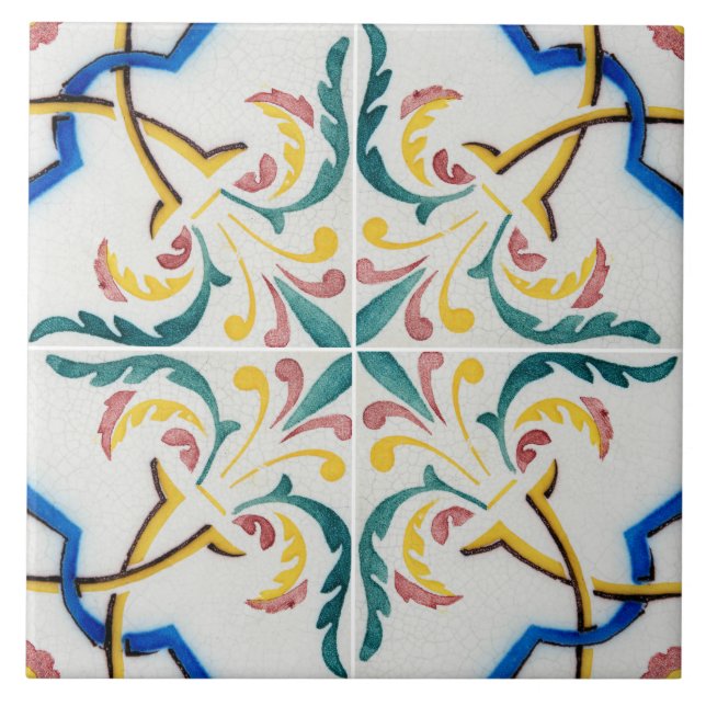 Traditional Portuguese glazed  Ceramic Tile (Front)