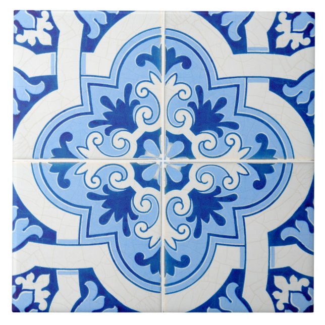 Traditional Portuguese glazed  Ceramic Tile (Front)