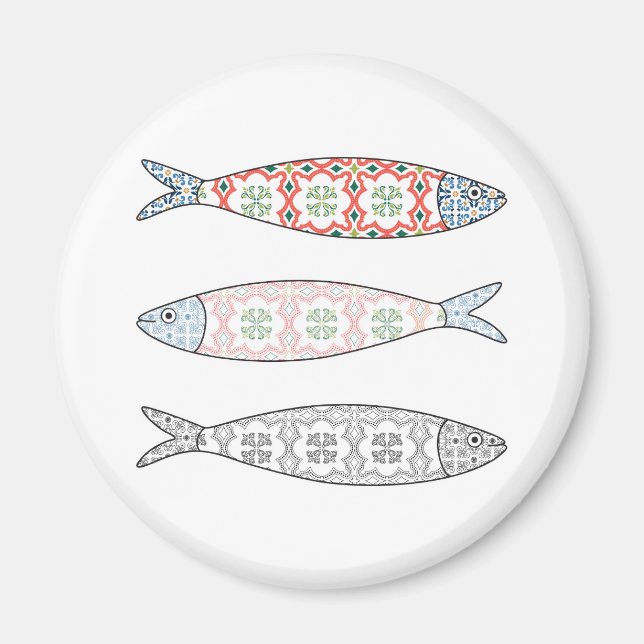 Traditional Portuguese icon. Colored sardines Magnet (Front)