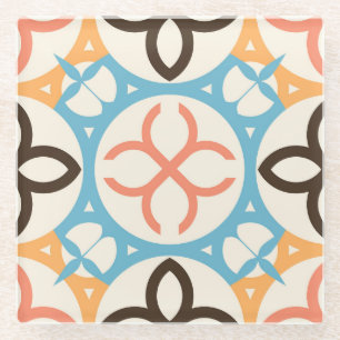 Traditional Portuguese Spanish Moroccan Mosaic Glass Coaster