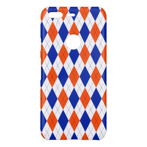 Traditional Preppy Argyle in Orange and Blue Uncommon Google Pixel Case