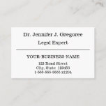 [ Thumbnail: Traditional, Professional Attorney Business Card ]