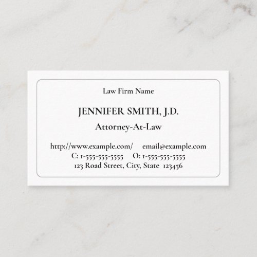 Traditional Professional Lawyer Business Card