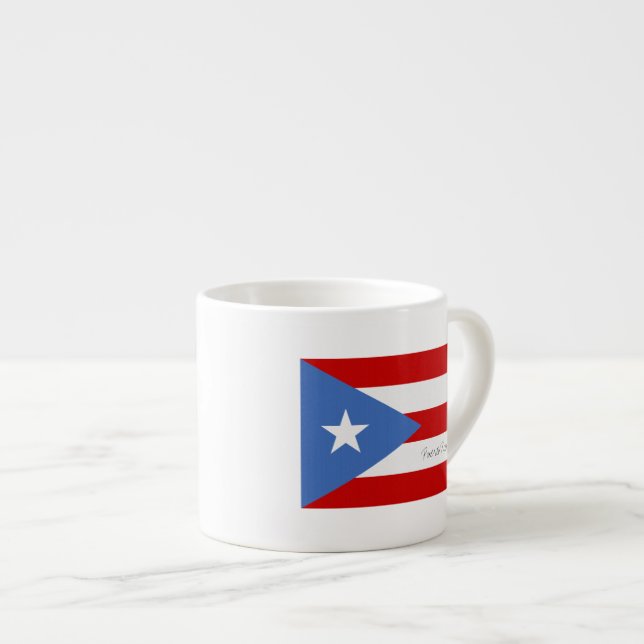 Traditional Puerto Rican Flag Espresso Cup (Front Right)