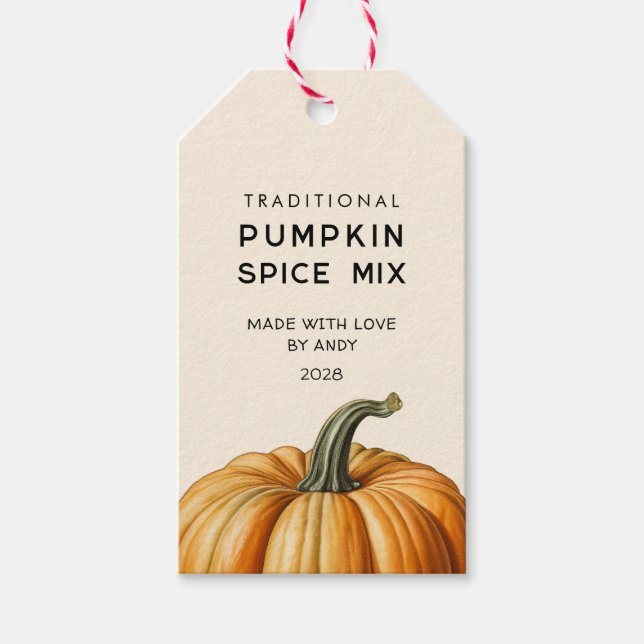 Traditional pumpkin spice mix jar labels (Front)