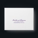 Traditional Purple Formal Elegant RSVP Wedding Envelope<br><div class="desc">Simple Wedding RSVP Envelope featuring your names in an elegant calligraphy along with your return address. All text is in royal purple over a white background and may be changed to any color you wish by clicking the "customize" button. This classic style Wedding RSVP Envelope with traditional calligraphy is perfect...</div>