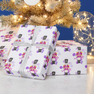Traditional Purple & Pink Christmas Nutcracker Wrapping Paper