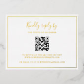 Traditional QR Code Elegant Wedding Foil RSVP Card