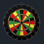 Traditional Rasta Dartboard<br><div class="desc">The classic dartboard design in green,  yellow,  and red.</div>