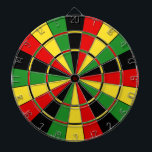 Traditional Rasta Dartboard<br><div class="desc">The classic dartboard design in green, yellow, and red.</div>
