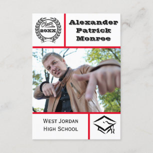 Traditional Red - 3x5 Graduation Invitation