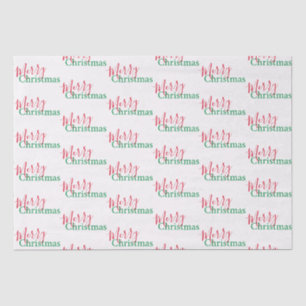 Traditional Red and Green Merry Christmas Tissue Paper