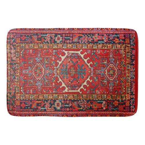 Traditional Red Antique Oriental Persian  Bath Mat