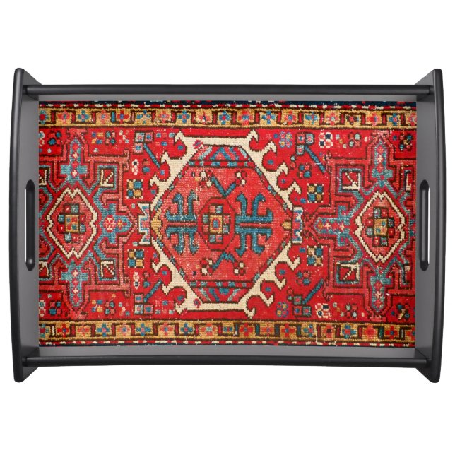 Traditional Red Antique Oriental Persian   Serving Tray (Front)
