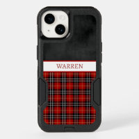 Traditional Red Black and White Plaid Monogrammed