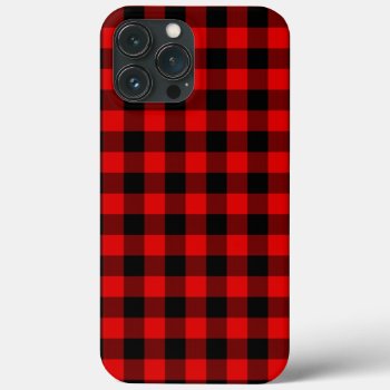 Traditional Red Black Buffalo Check Plaid Pattern Iphone 13 Pro Max Case by CaseConceptCreations at Zazzle
