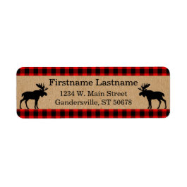Traditional Red Black Buffalo Check Plaid Pattern Label