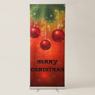 Traditional Red Christmas Baubles Welcome  Retractable Banner