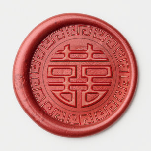 Traditional Red Double Happiness Chinese Wedding Wax Seal Sticker