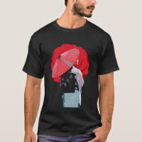 Traditional Red Geisha Kimono Japanese Art