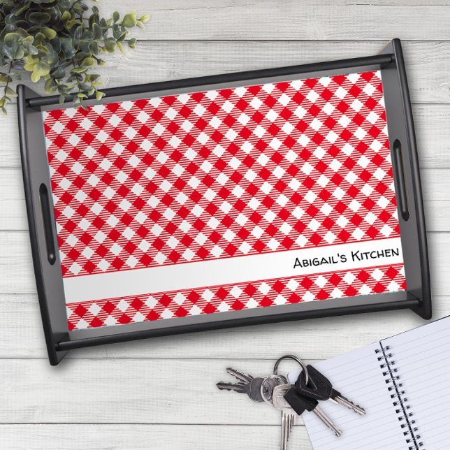 Traditional Red Gingham / Buffalo Check  Serving Tray (Creator Uploaded)