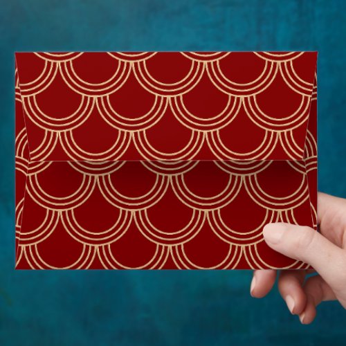 Traditional Red  Gold Chinese Pattern Envelope