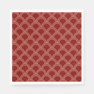 Traditional Red & Gold Chinese Pattern Napkins
