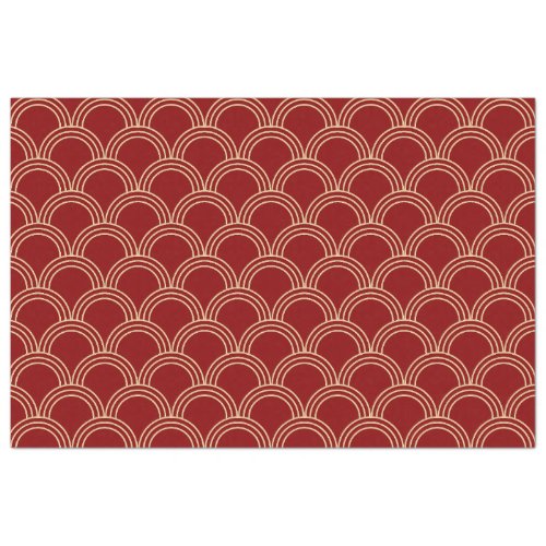 Traditional Red  Gold Chinese Pattern Tissue Paper