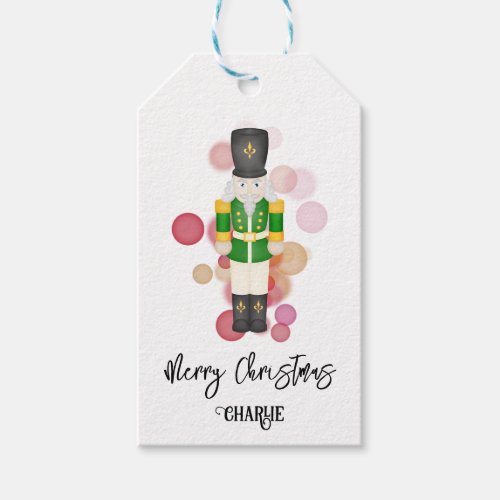 Traditional Red  Green Christmas Nutcracker Gift Tags