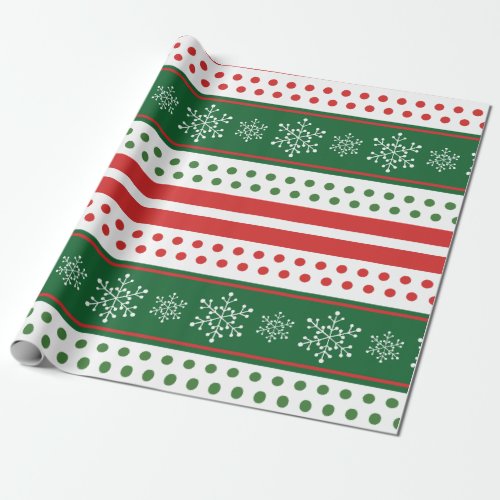Traditional Red Green Christmas Wrapping Paper