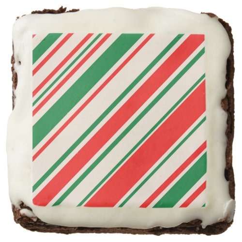 Traditional Red Green White Stripes Candycane Brownie