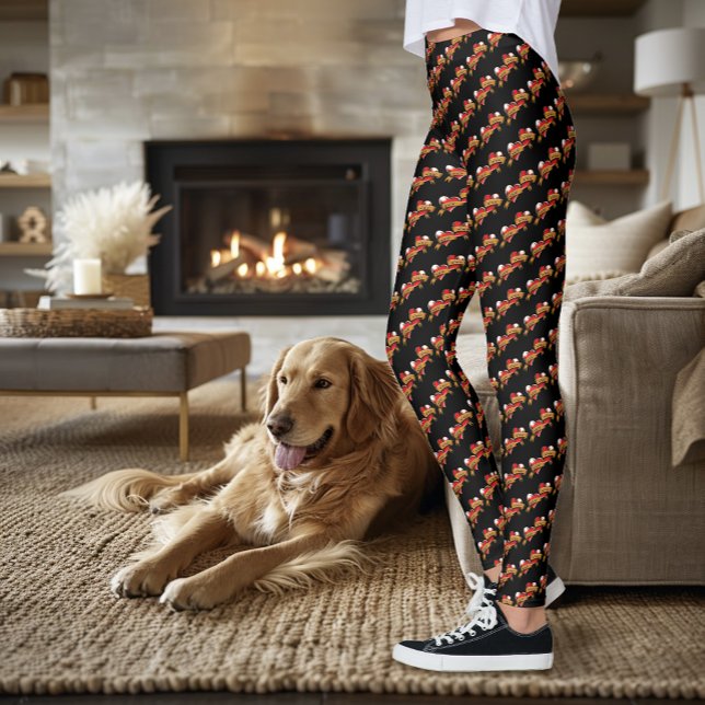 Traditional Red Heart Mom Dad Banner Tattoo Design Leggings (Creator Uploaded)