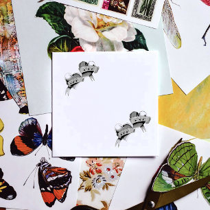 Traditional Red Heart Mom Dad Banner Tattoo Design Rubber Stamp