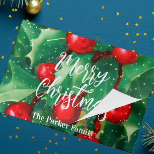 Traditional Red Holly Berry Christmas Placemat