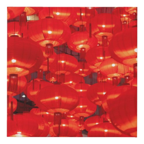 Traditional red lanterns decorated for Chinese new Faux Canvas Print
