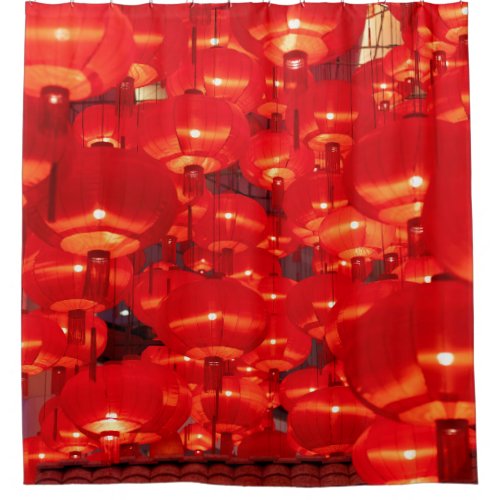 Traditional red lanterns decorated for Chinese new Shower Curtain